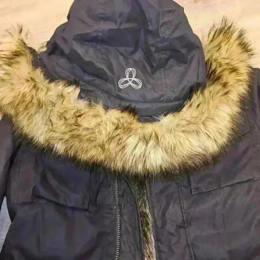 TNA Black  Faux Fur Winter Parka - Picture 4 of 7